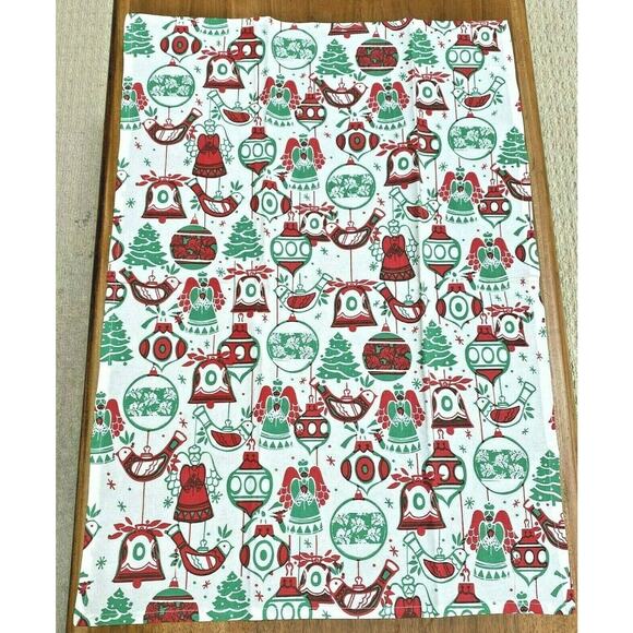 Christmas holiday cotton tea towel red & green - Picture 1 of 6